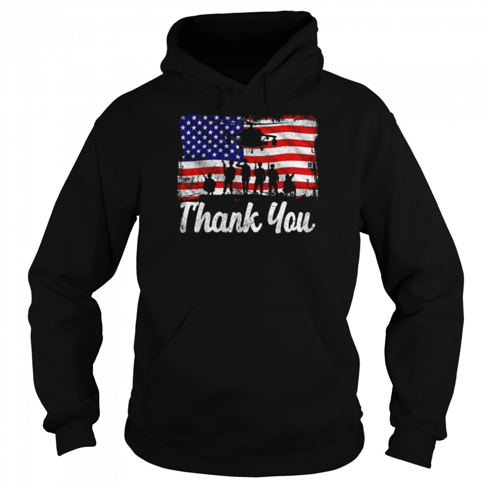 Thank you army usa memorial day partiotic military veteran  Unisex Hoodie