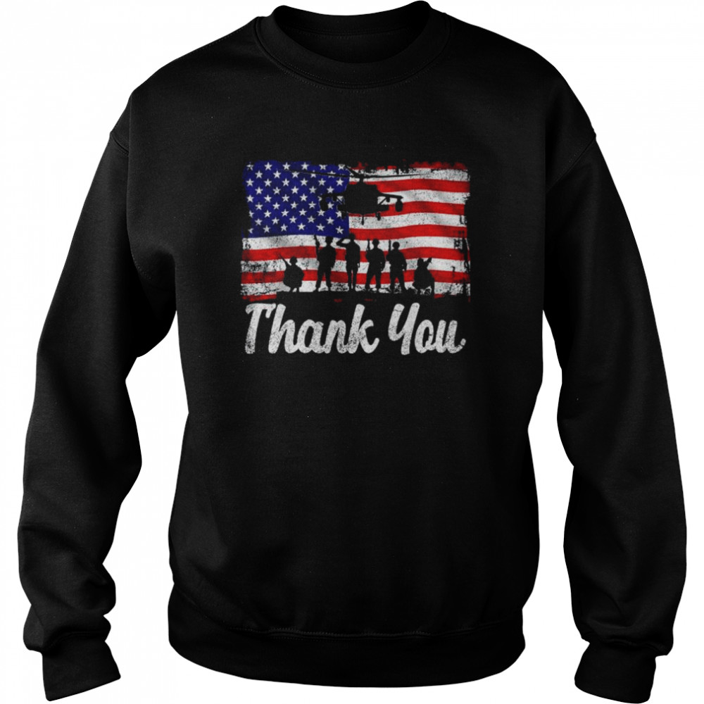 Thank you army usa memorial day partiotic military veteran  Unisex Sweatshirt