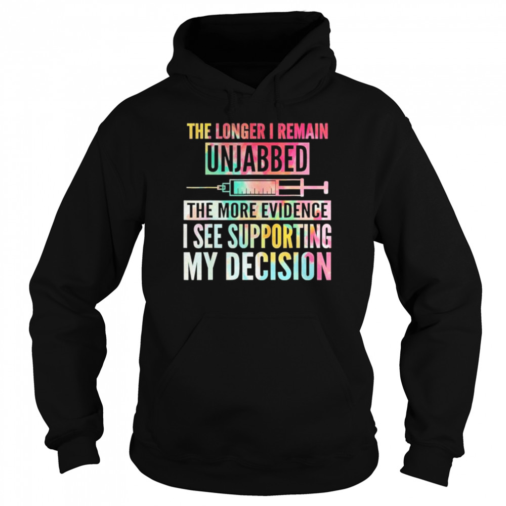 The longer I remain unjabbed the more evidence I see  Unisex Hoodie