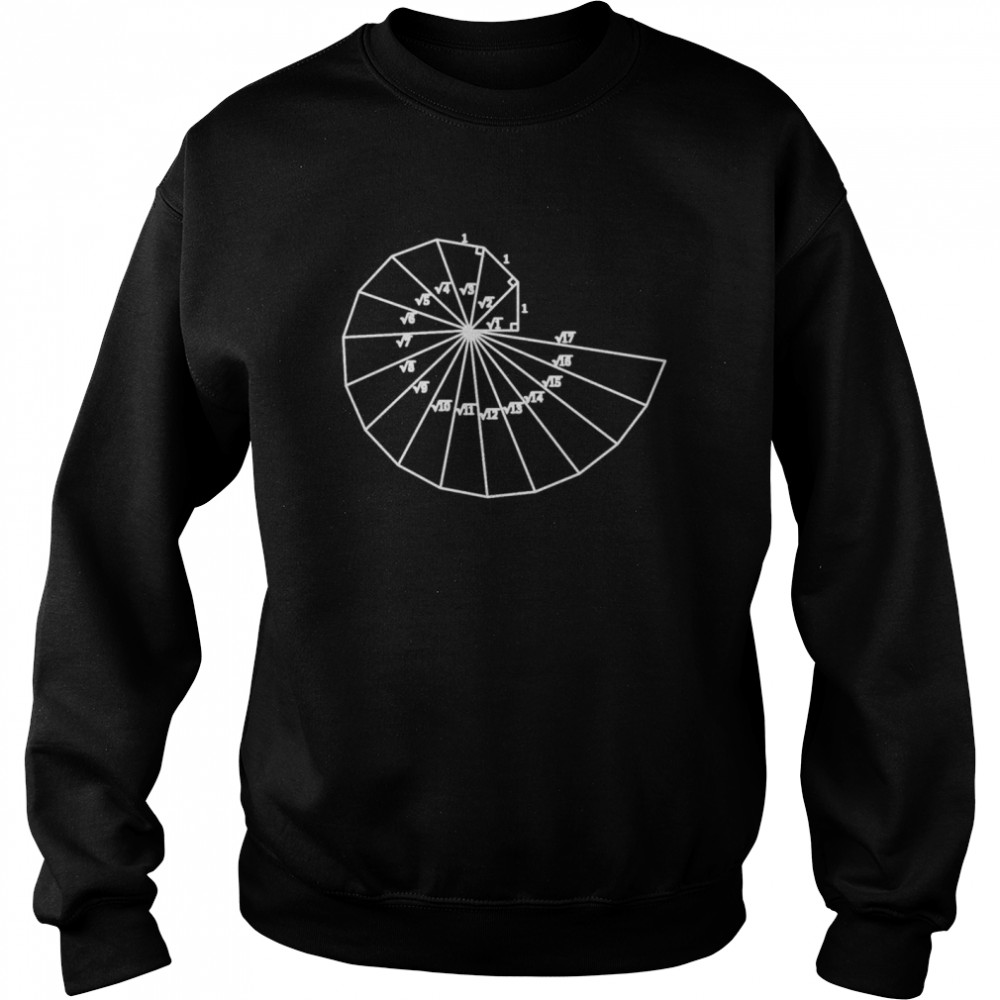 Theodorus Spiralgeometrie Mathematik Geek Shirt Unisex Sweatshirt