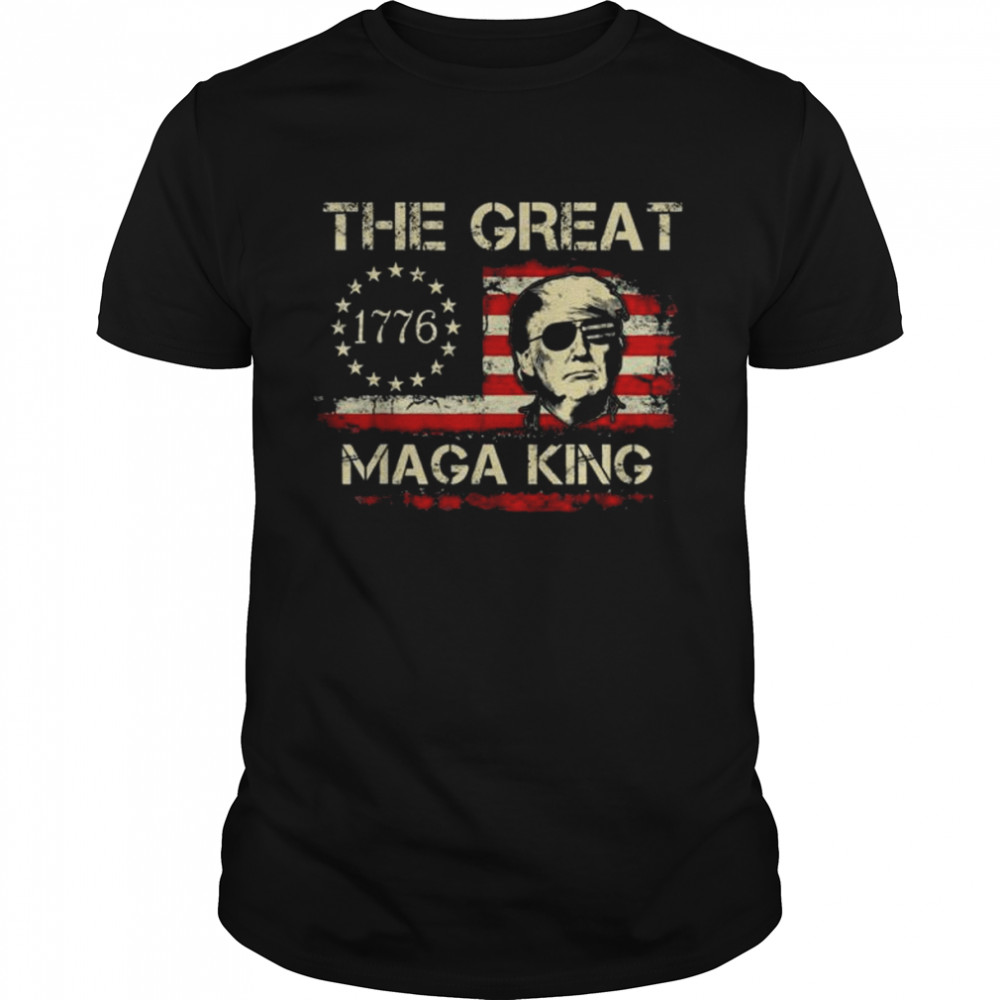 Trump sunglasses American flag the great maga king shirt