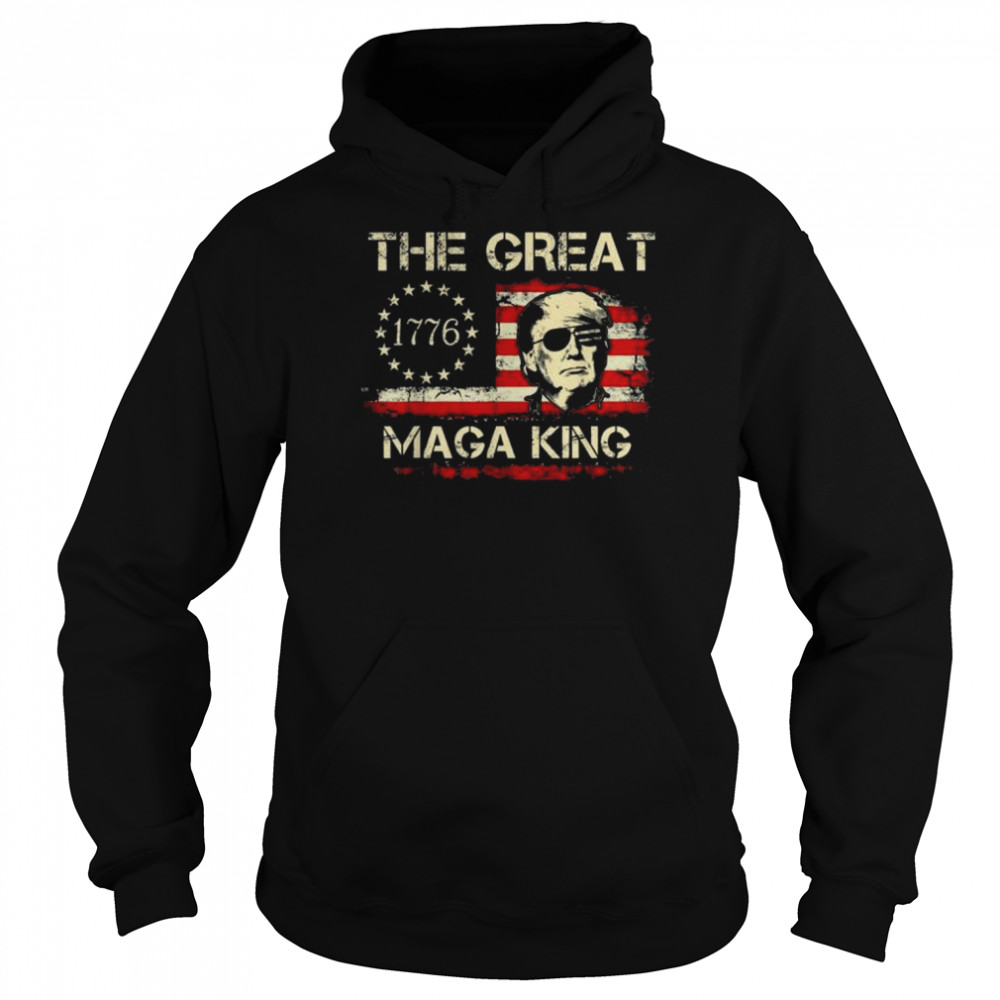 Trump sunglasses American flag the great maga king  Unisex Hoodie