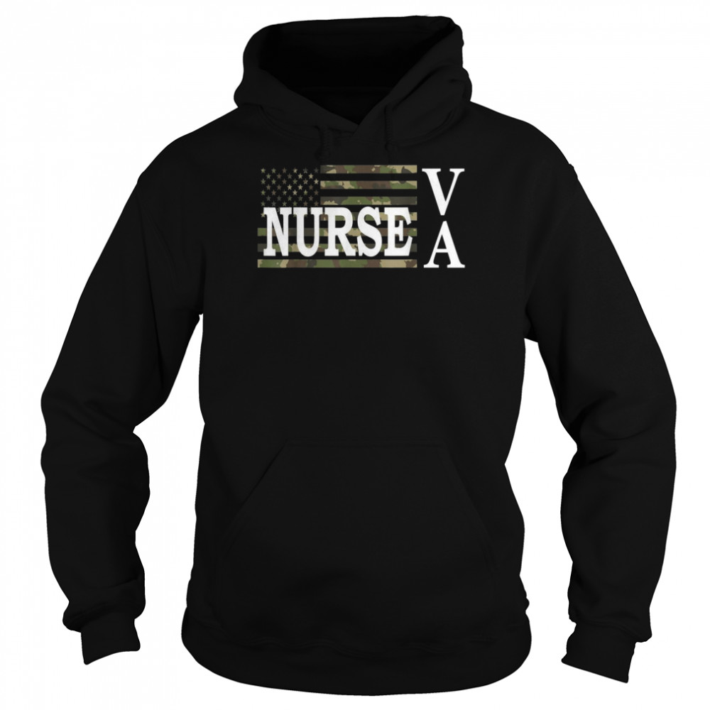 USA Heart Amercian Flag VA Nurse Shirt Unisex Hoodie