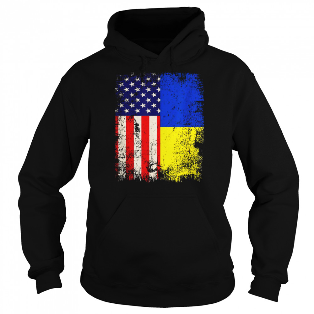 Ukrainian American Flag Ukraine USA RootsShirt Shirt Unisex Hoodie