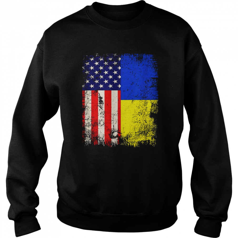 Ukrainian American Flag Ukraine USA RootsShirt Shirt Unisex Sweatshirt