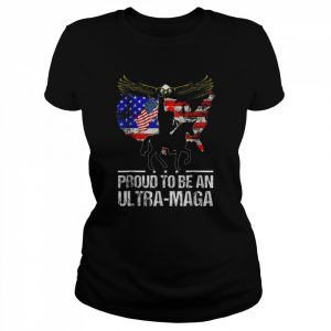 Ultra MAGA And Proud American Vintage US Flag Eagle Unicorn T-Shirt Classic Women's T-shirt