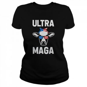 Ultra MAGA Cow Sunglasses 4th Of July American US Flag T-Shirt Classic Women's T-shirt