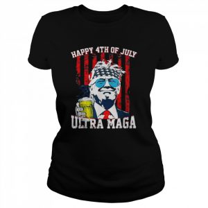 Ultra Maga Proud Pro Trump Happy 4th Of July American Flag Tee Shirt Classic Women's T-shirt