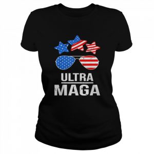 Ultra Maga Us Flag Sunglasses Ultra-Maga Vintage Retro Shirt Classic Women's T-shirt