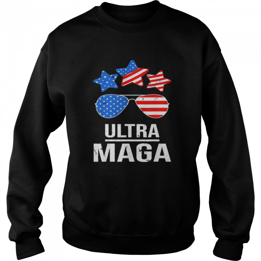 Ultra Maga Us Flag Sunglasses Ultra-Maga Vintage Retro Shirt Unisex Sweatshirt