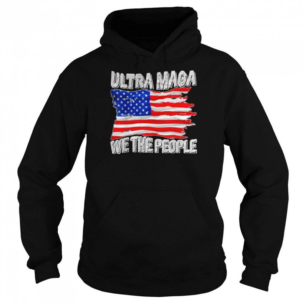 Ultra Maga Vintage American Flag Retro Patriotic T-Shirt Unisex Hoodie