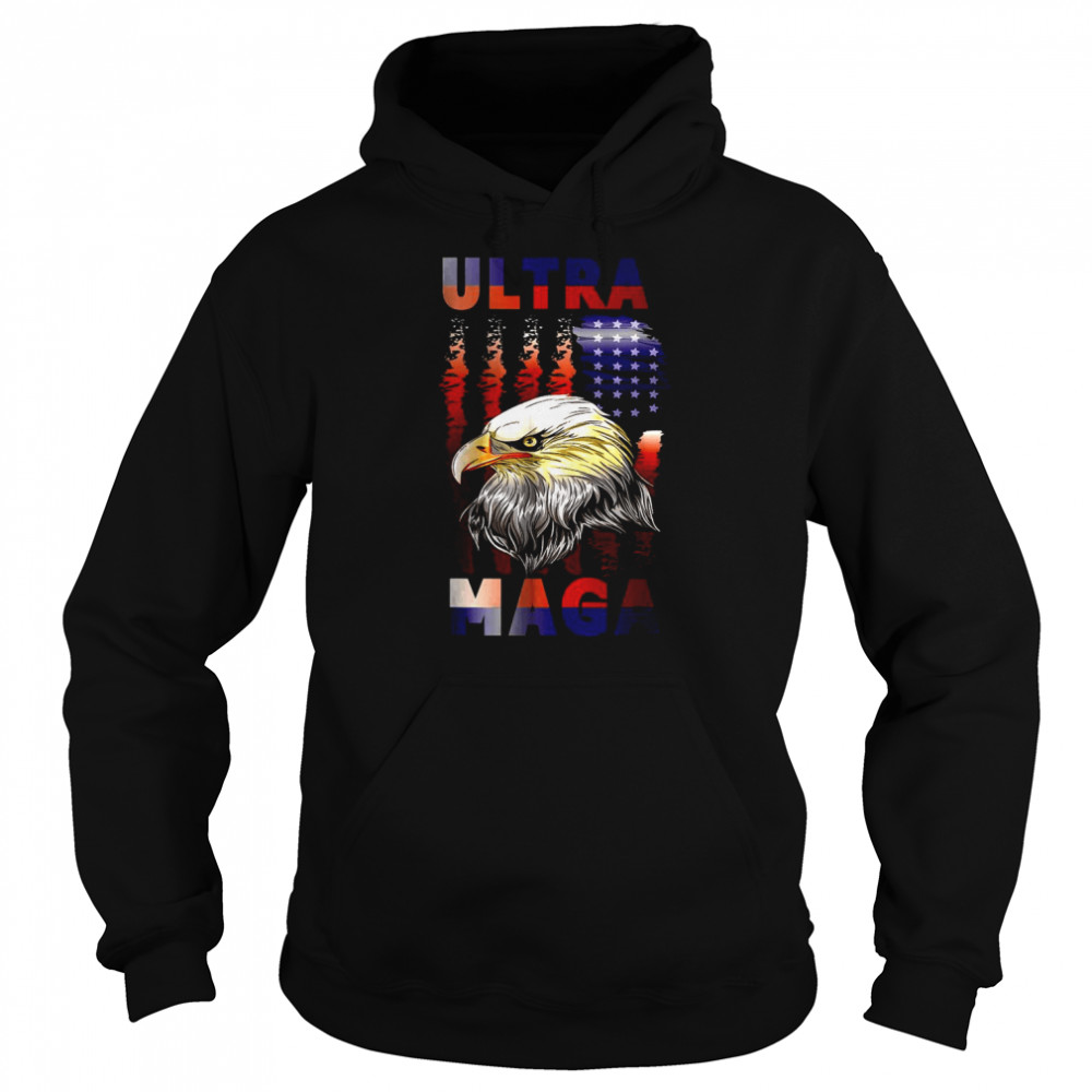 Ultra Mega Eagle with the flag T-Shirt Unisex Hoodie