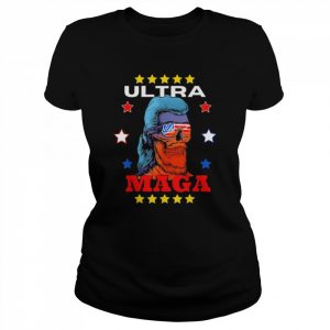 Ultra maga 2024 pro Trump American mullet skull flag  Classic Women's T-shirt