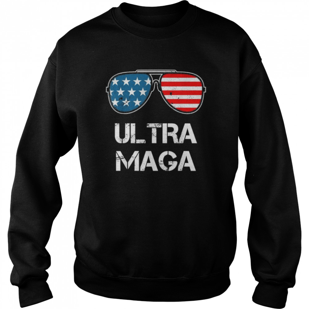 Ultra maga American flag sunglasses  Unisex Sweatshirt