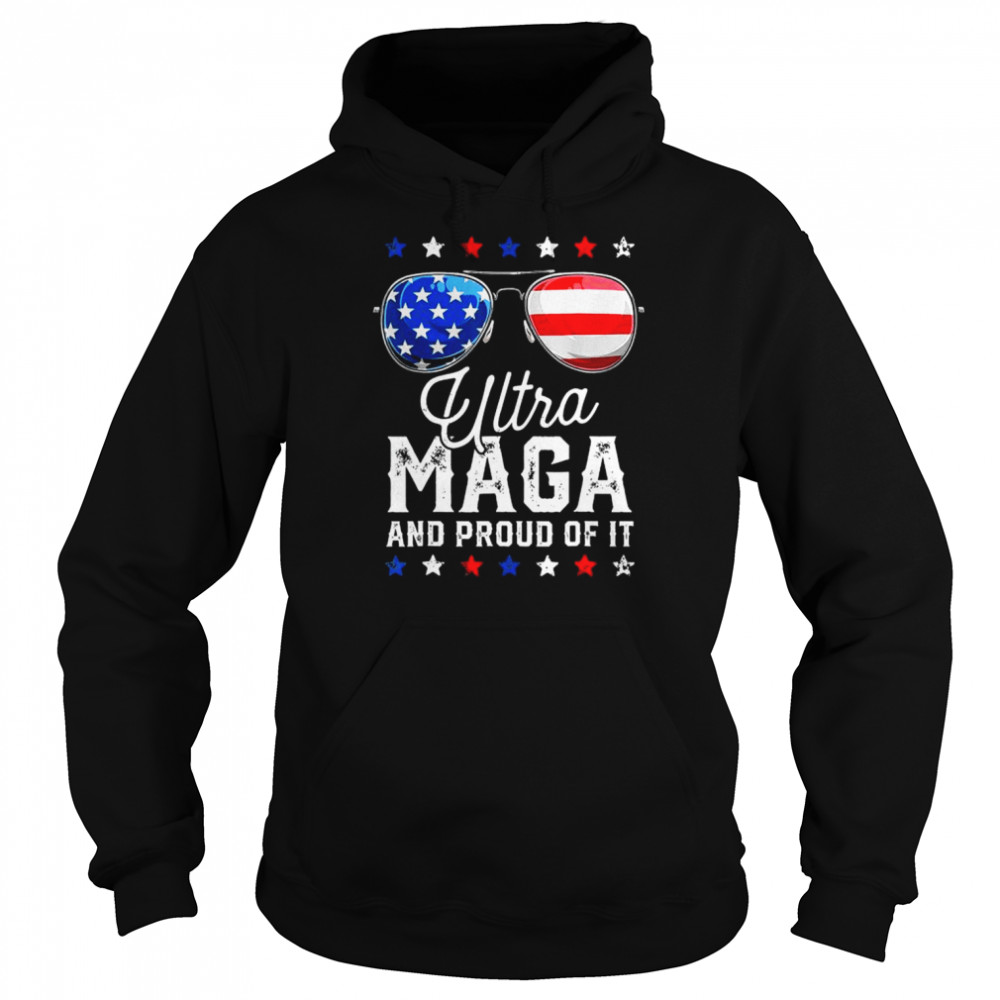 Ultra maga and proud of it anti biden vintage sunglasses  Unisex Hoodie