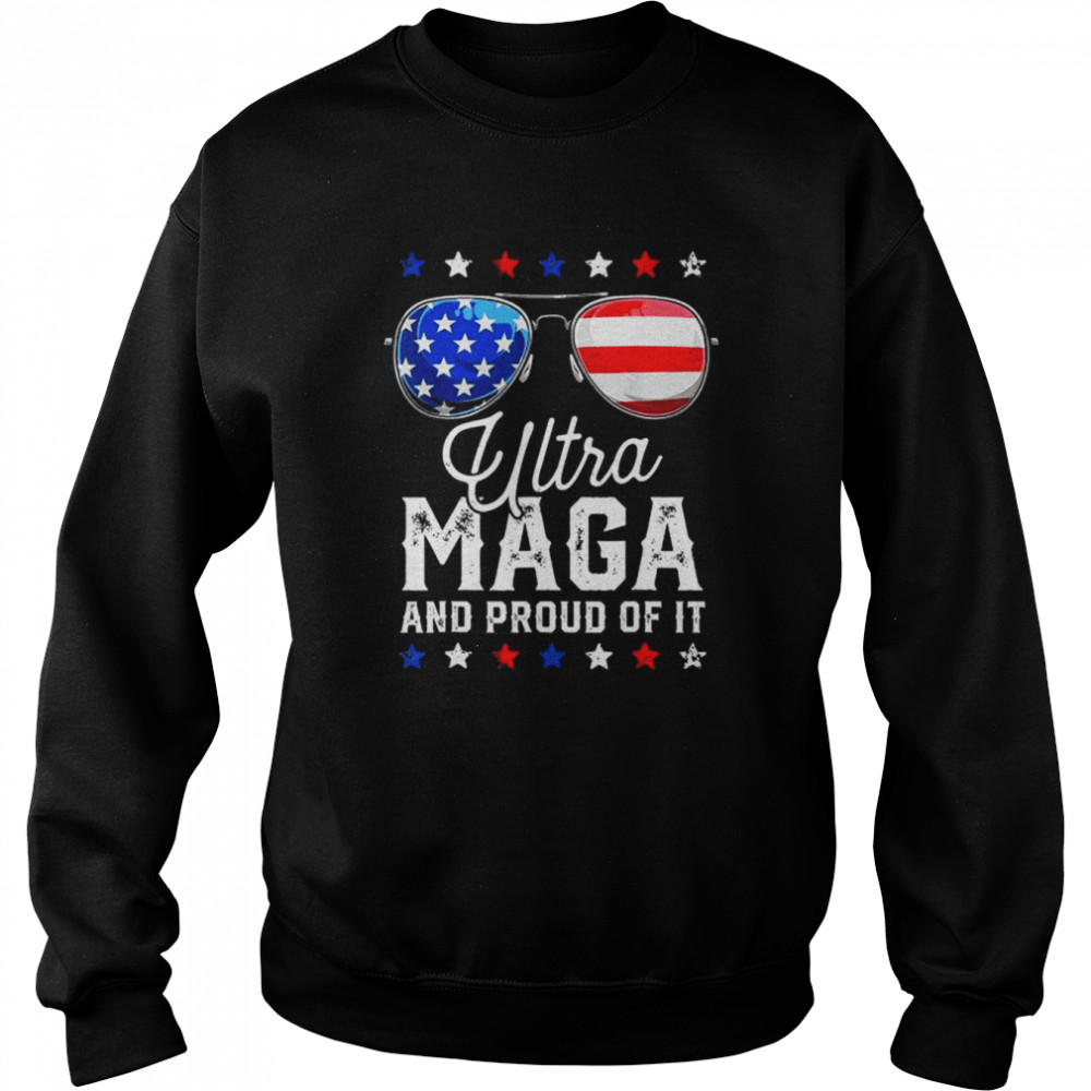 Ultra maga and proud of it anti biden vintage sunglasses  Unisex Sweatshirt