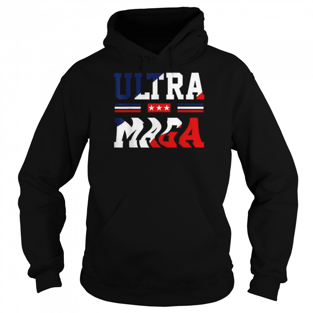 Ultra maga patriotic Trump republicans American flag  Unisex Hoodie