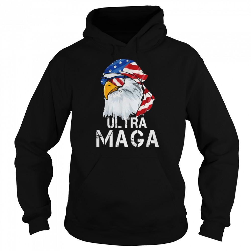 Ultra maga patriotic eagle 4th of july American flag usa  Unisex Hoodie