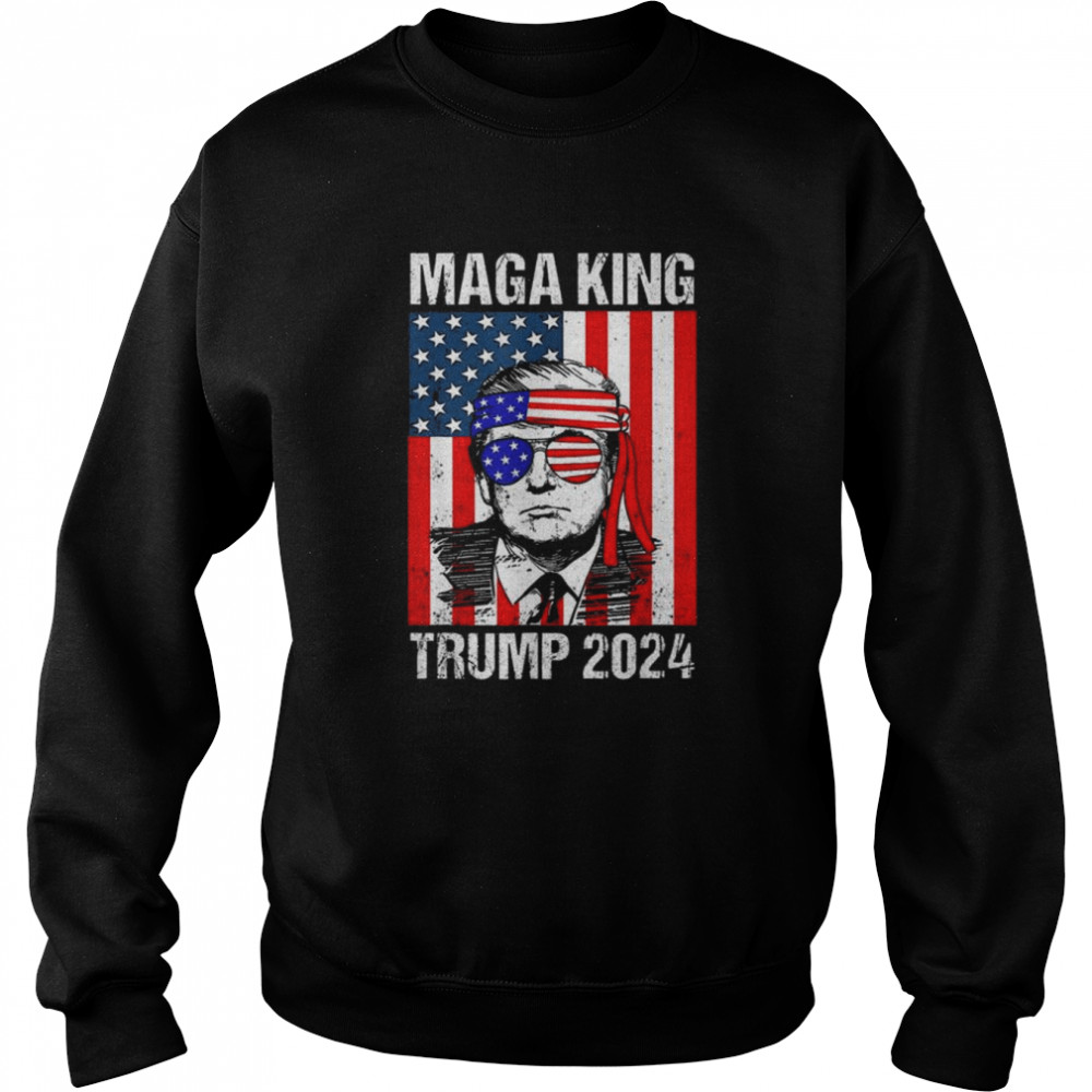 Ultra-maga the great ultra maga king Trump 4th july American flag  Unisex Sweatshirt