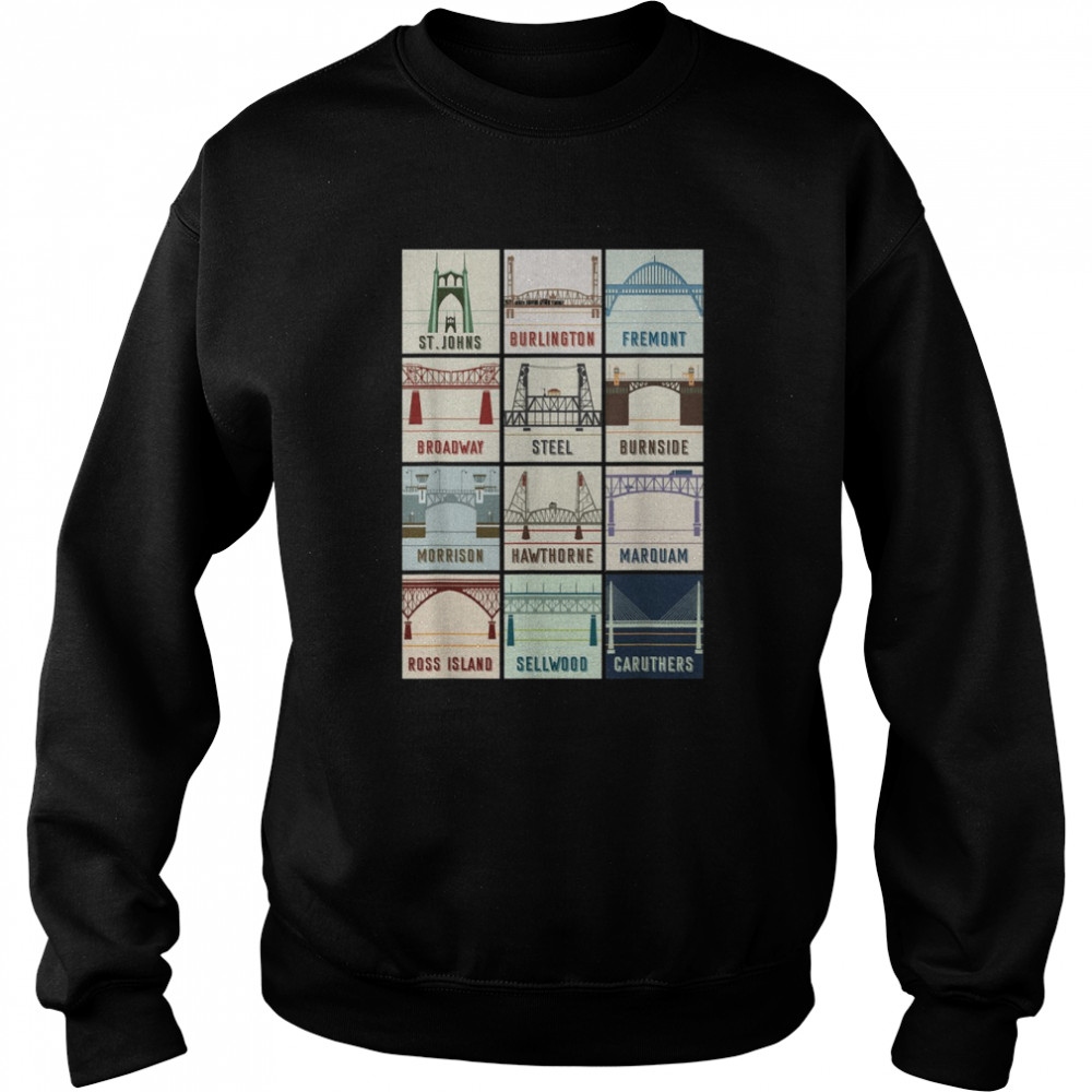 Vintage Bridges Of Portland Oregon Shirt Unisex Sweatshirt