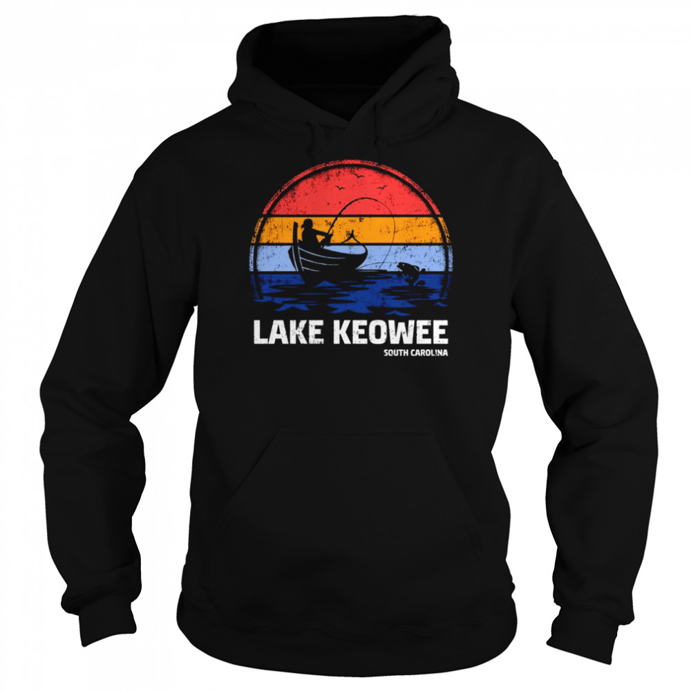 Vintage Retro South Carolina Keowee Lake Summer Fishing Shirt Unisex Hoodie