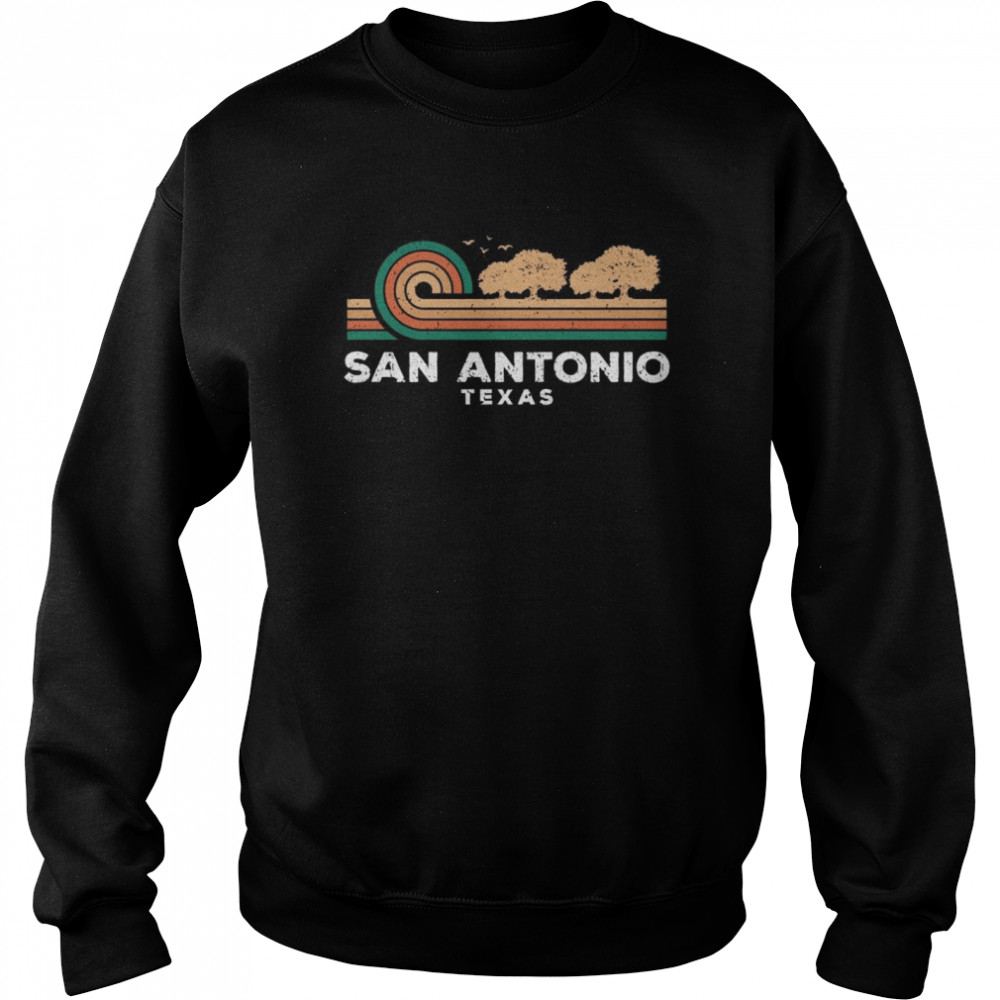 Vintage San Antonio Sonnenuntergang Texas Souvenir Langarm Shirt Unisex Sweatshirt