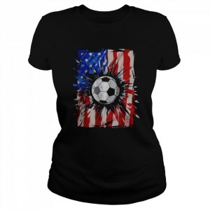 Vintage Soccer 4th of July Men USA American Flag Boys T-Shirt Classic Women's T-shirt