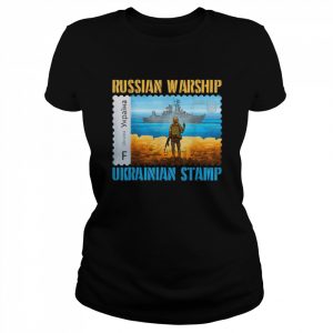 Vintage Ukraine Postage Warship Ukrainian Stamp Flag Pride Shirt Classic Women's T-shirt