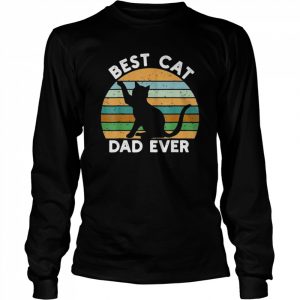 Vintage best cat dad ever black cat lover father day  Long Sleeved T-shirt