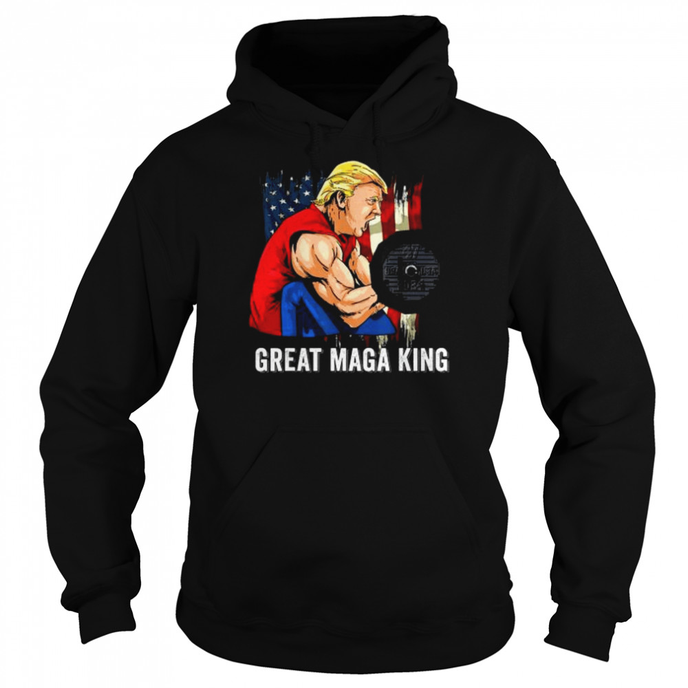 Vintage old the great maga king ultra maga patriotic flag us  Unisex Hoodie