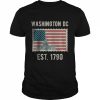 Washington DC Est 1790 USA Flag Love Capitol Hill Souvenir Travel T-Shirt Classic Men's T-shirt