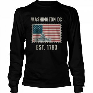 Washington DC Est 1790 USA Flag Love Capitol Hill Souvenir Travel T-Shirt Long Sleeved T-shirt