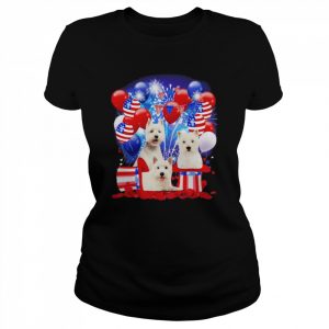 West Highland White Terrier Balloons Fireworks Shirt Classic Women's T-shirt