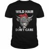 Wild Hair Don’t Care Highland Cow Present Women T-Shirt Classic Men's T-shirt