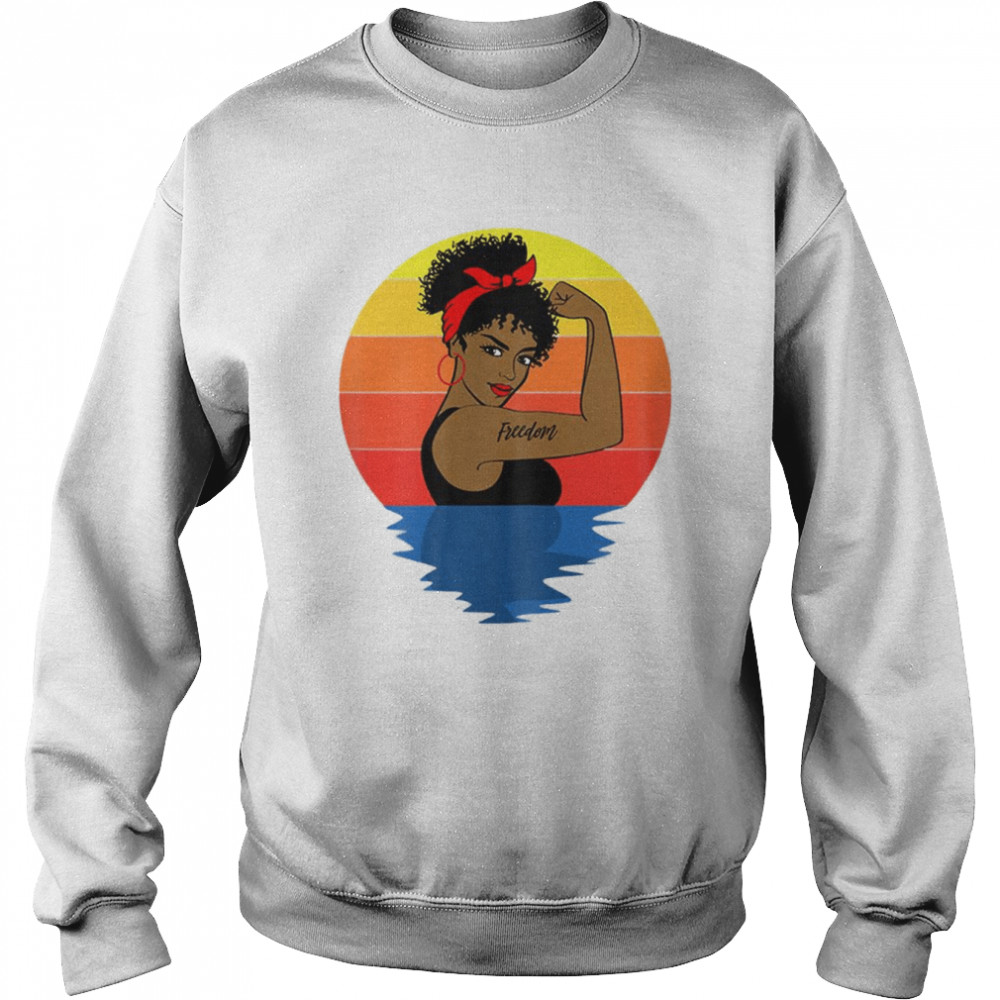 Womens Curly Black Afro African American T-Shirt Unisex Sweatshirt