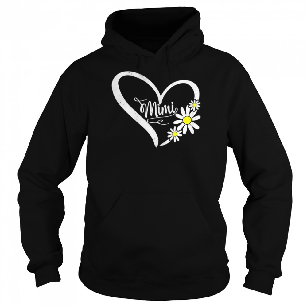 Womens Happy Mother’s Day MiMi Mom Heart Daisy Flower Rainbow Shirt Unisex Hoodie