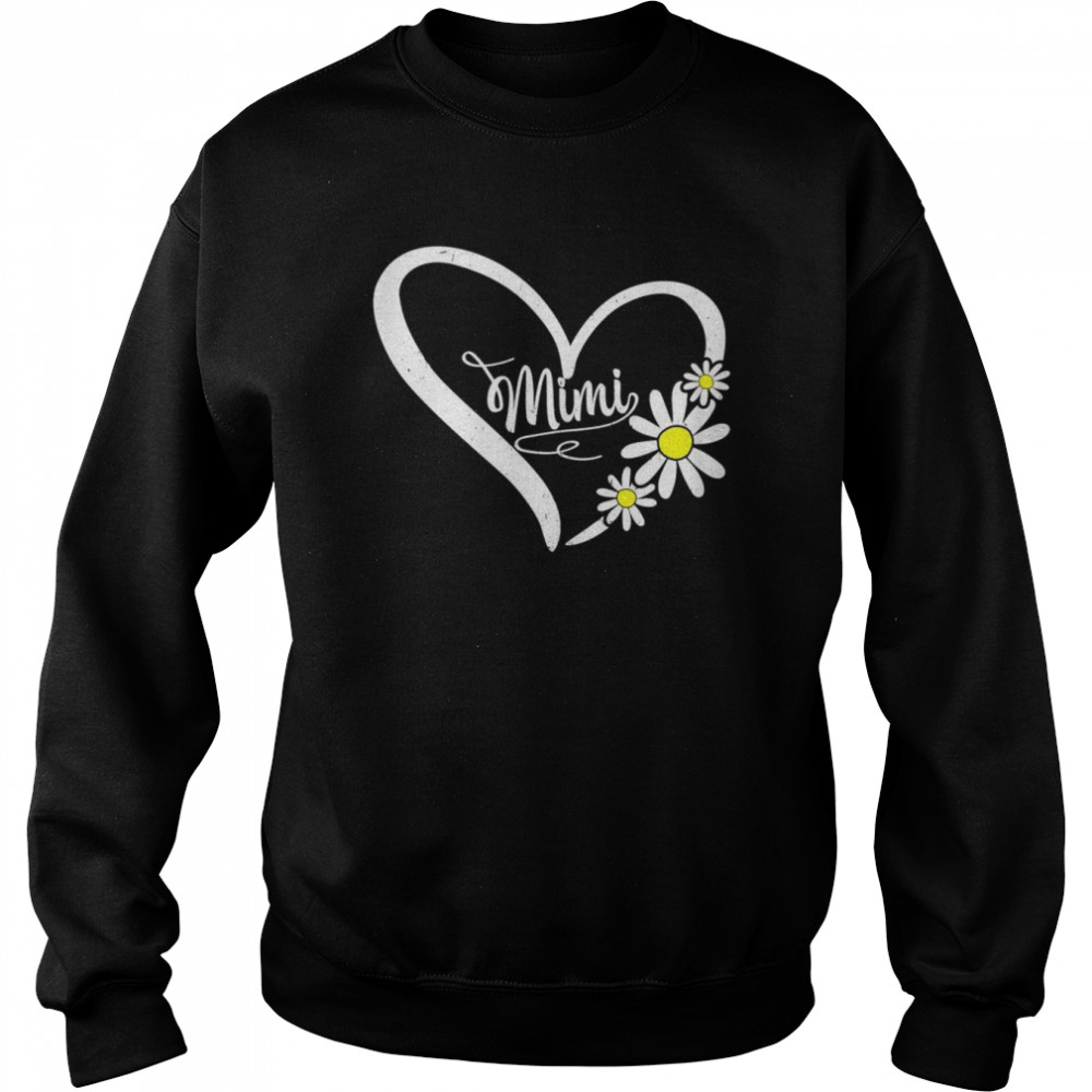 Womens Happy Mother’s Day MiMi Mom Heart Daisy Flower Rainbow Shirt Unisex Sweatshirt