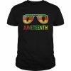 Womens Juneteenth Sunglasses Black Pride Flag Fists Shirt Classic Men's T-shirt