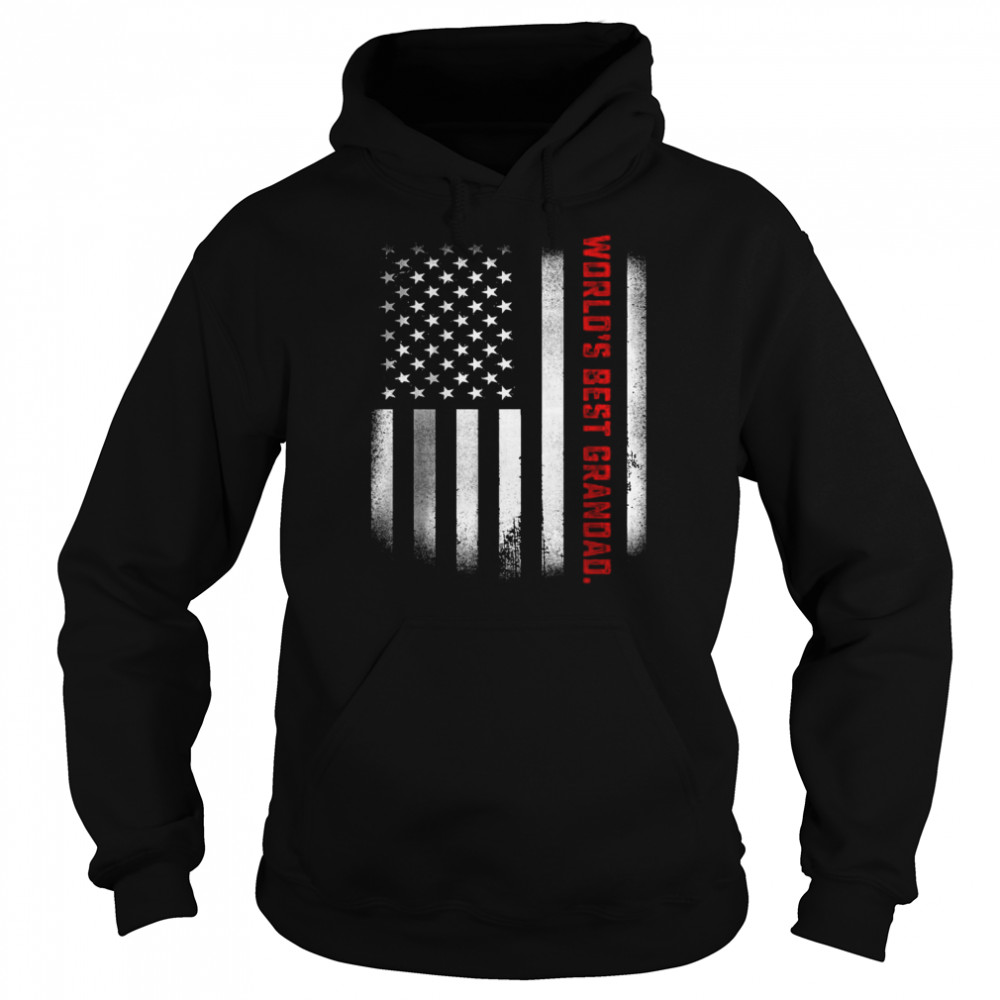 World’s Best Grandad Ever US Flag T-Shirt Unisex Hoodie