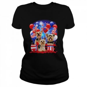 Yorkshire Terrier Ballons Fireworks Balloons Fireworks Shirt Classic Women's T-shirt