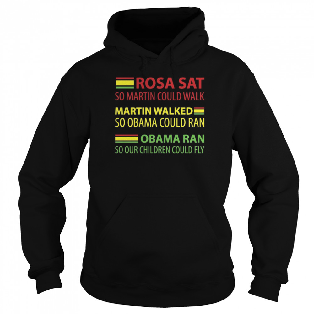 Zurück Geschichte und Stolz des afrikanischen Erbes Rosa Martin Obama Langarm Shirt Unisex Hoodie