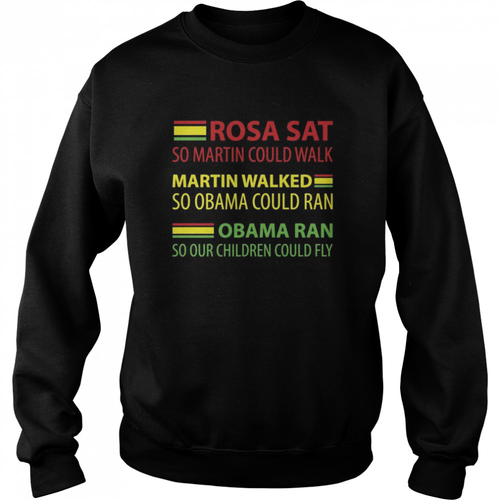 Zurück Geschichte und Stolz des afrikanischen Erbes Rosa Martin Obama Langarm Shirt Unisex Sweatshirt