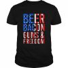 beer Bacon Guns and Freedom American flag  Classic Men's T-shirt