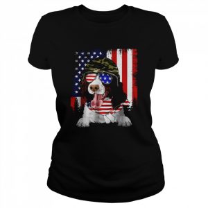 best American Flag 4th of July English Springer Spaniel Dog Lover T-Shirt Classic Women's T-shirt