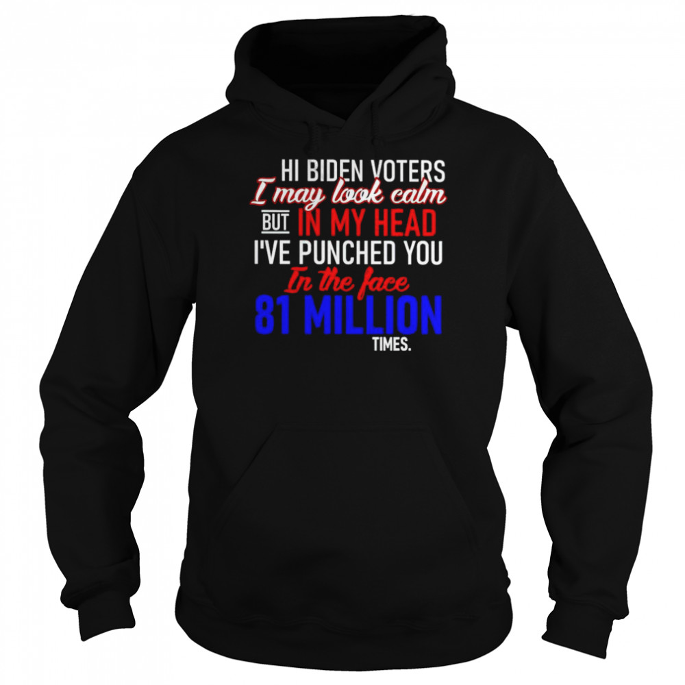 hi Biden voters I may look calm but in my head  Unisex Hoodie