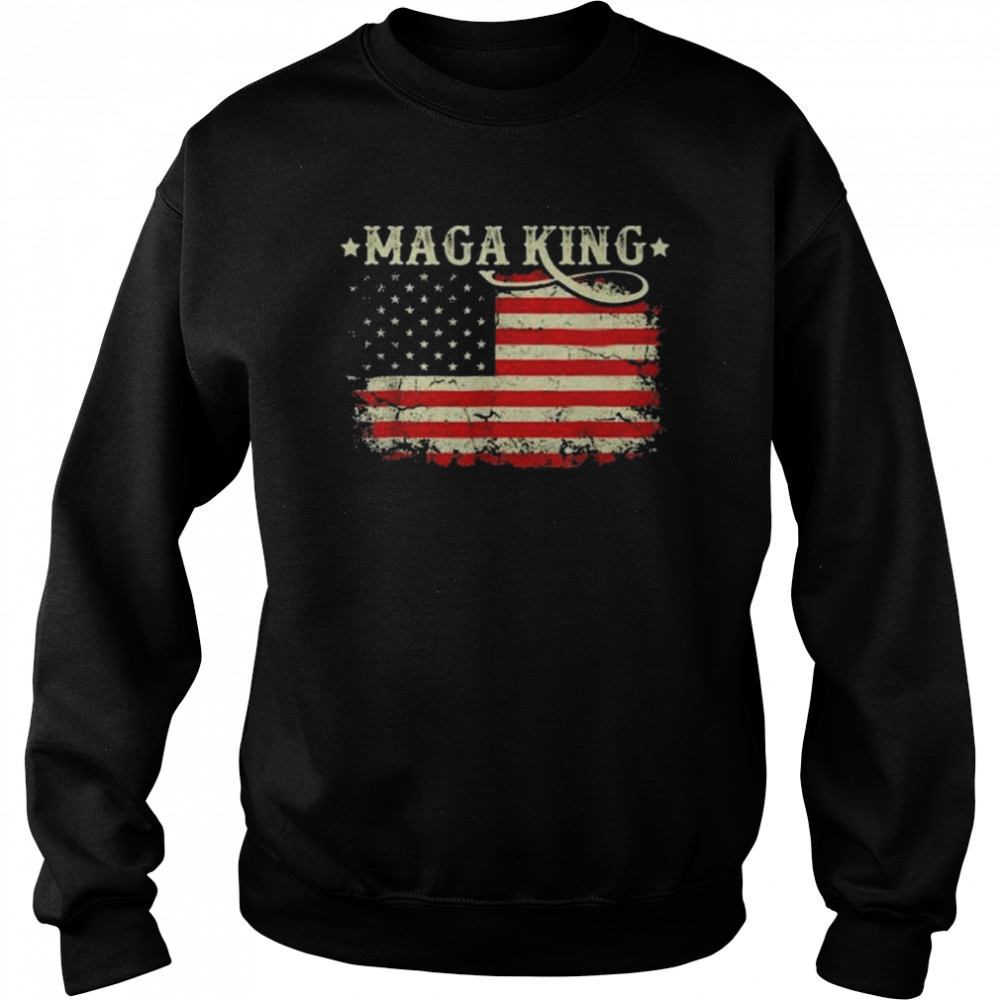 ultra maga king vintage American flag ultra maga retro  Unisex Sweatshirt