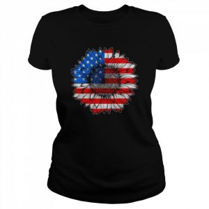 4th Of July American Flag Sunflower Patriotic Shirt Classic Women's T-shirt