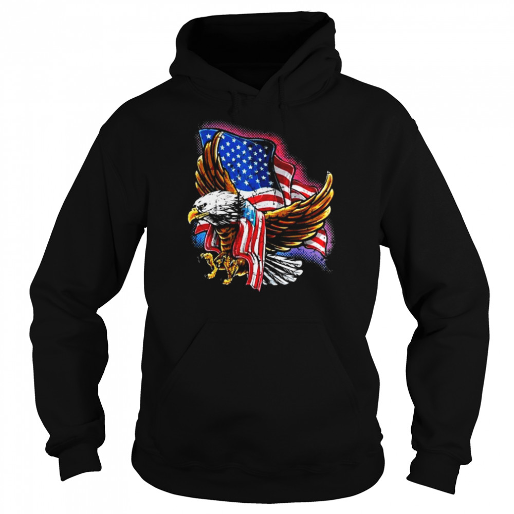 4th Of July Bald Eagle Patriotic Stars Stripes American Flag Shirt Unisex Hoodie