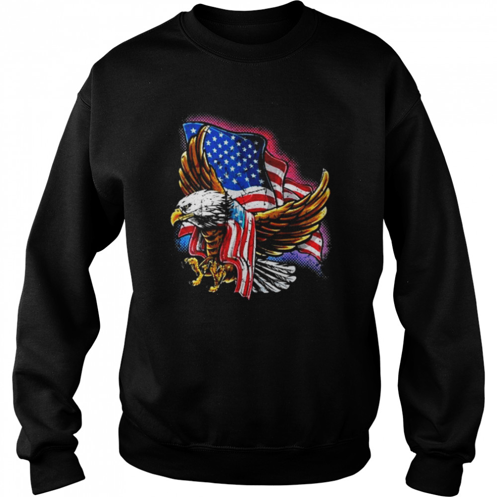 4th Of July Bald Eagle Patriotic Stars Stripes American Flag Shirt Unisex Sweatshirt