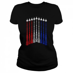 4th Of July Fighter Jet Airplane Red White Blue In The Sky Shirt Classic Women's T-shirt